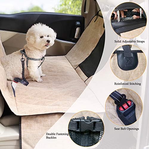 VIVAGLORY Dog Seat Cover Hammock - Heather Khaki, Large