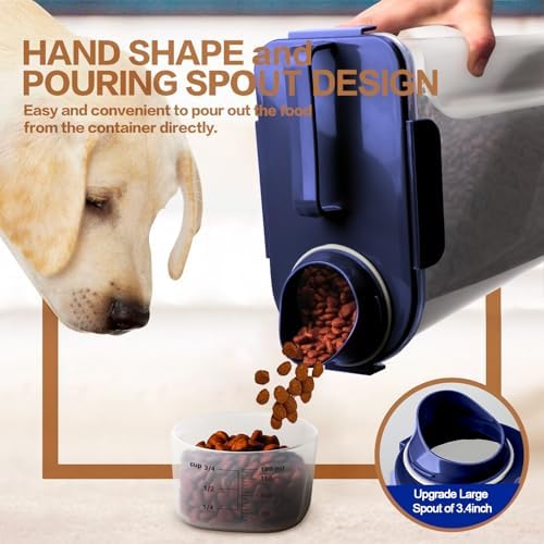 TIOVERY Dog Food Storage Container, 2-Pack, 7 Lbs, Blue