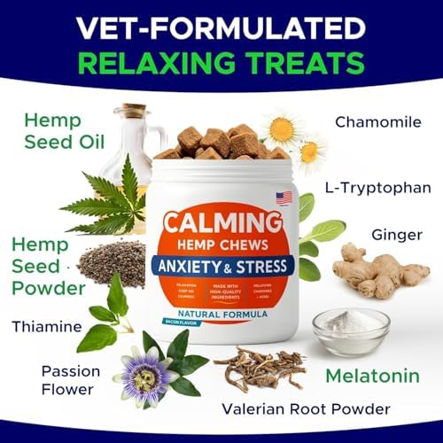 Advanced Calming Chews for Dogs, Hemp, Melatonin, 120-Pack, 120Ct