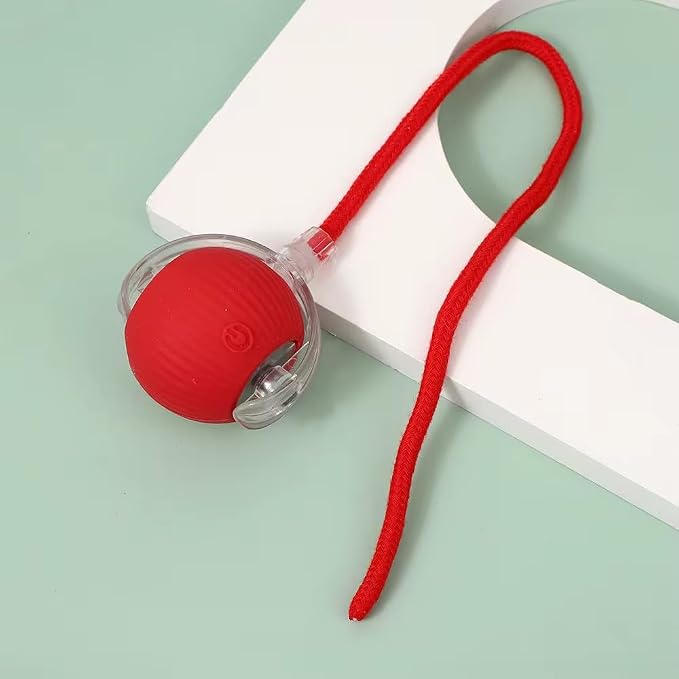 (PAWFECT™ LED Cat Teaser Ball, Rechargeable 360° Interactive Cat Toy, Automatic Rolling Light Ball for Indoor Cats, Smart Motion Activated Pet Toy Red)