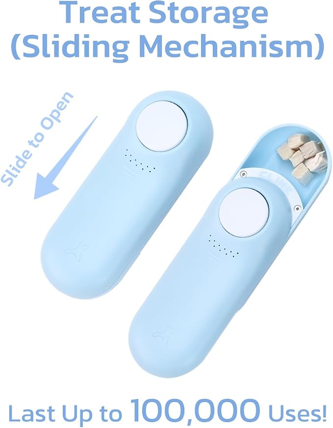 Clink Design Dog Training Clicker with Treat Storage, Blue
