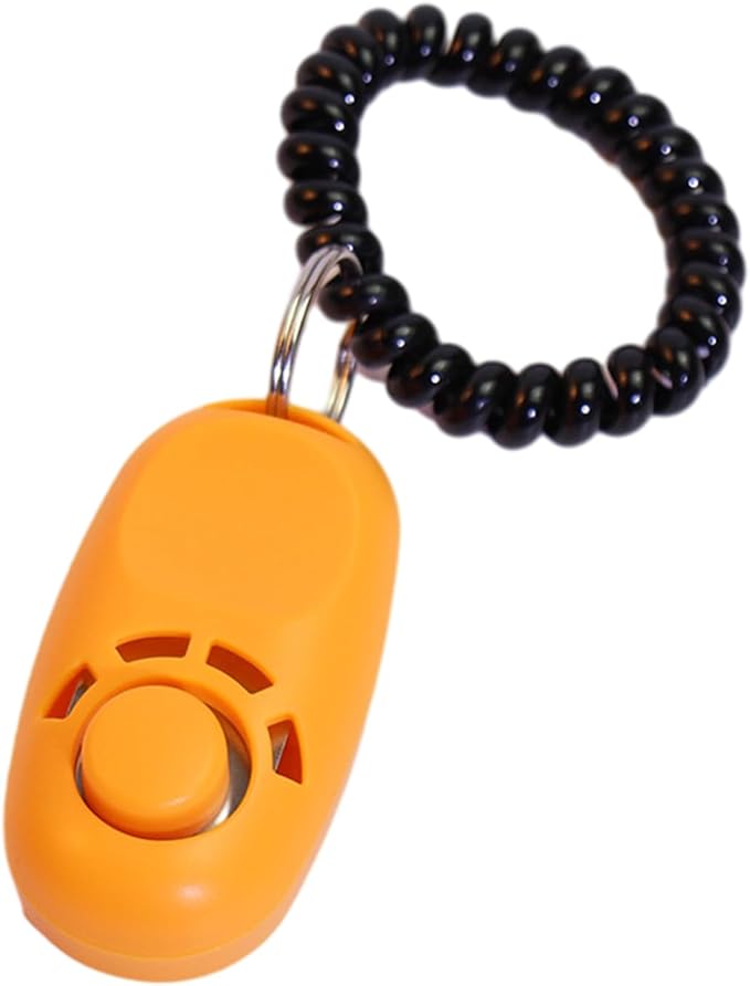 Dog Training Clicker, Stretch Wrist Rope, Orange