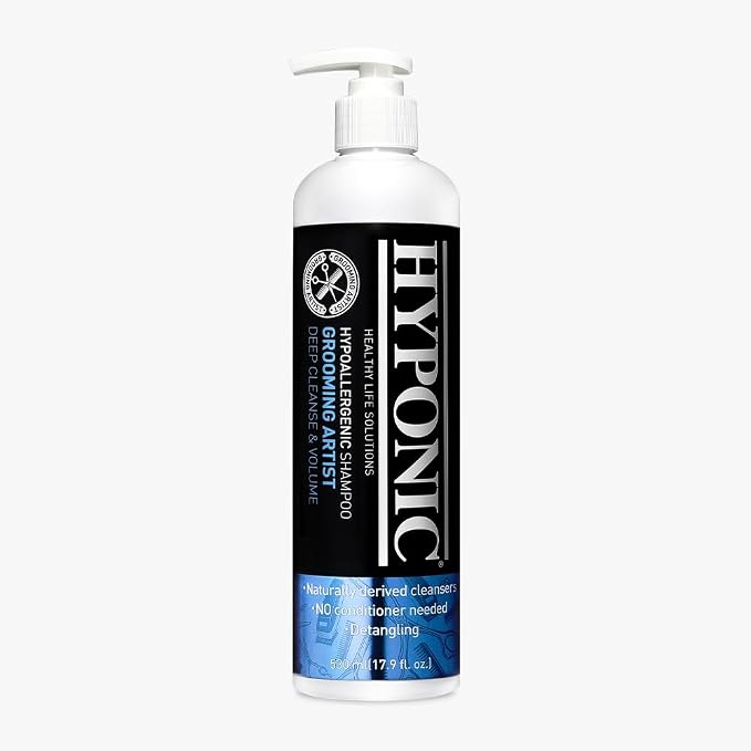HYPONIC Grooming Artist Shampoo - Hypoallergenic Pet Shampoo for Groomers (Deep Cleanse & Volume (17.9 oz))