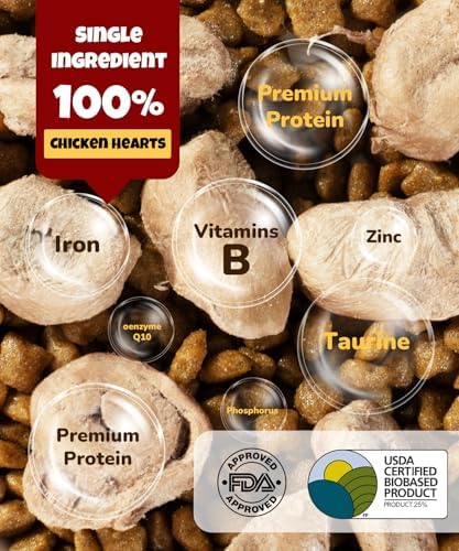 Freeze Dried Chicken Heart Pet Treats, for Cats, Dogs 3.2oz