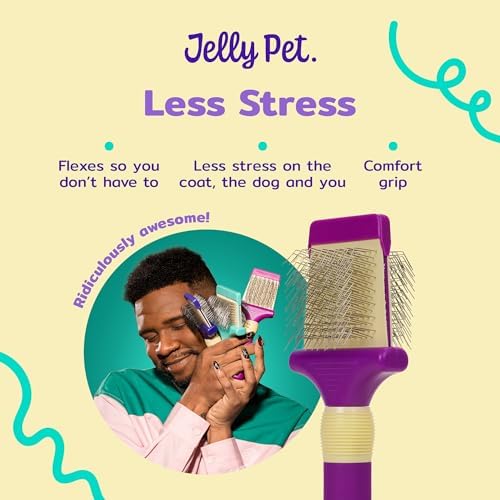 Jelly Pet Double Sided Dog Slicker Brush, Medium, Pink