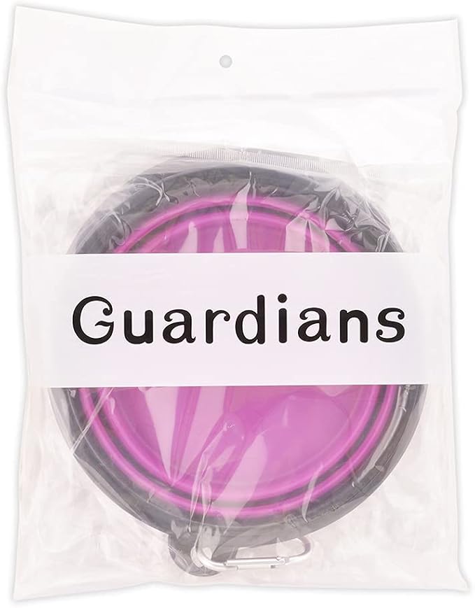 Large Collapsible Dog Bowls, 2 Pack, 34oz, Purple+Red