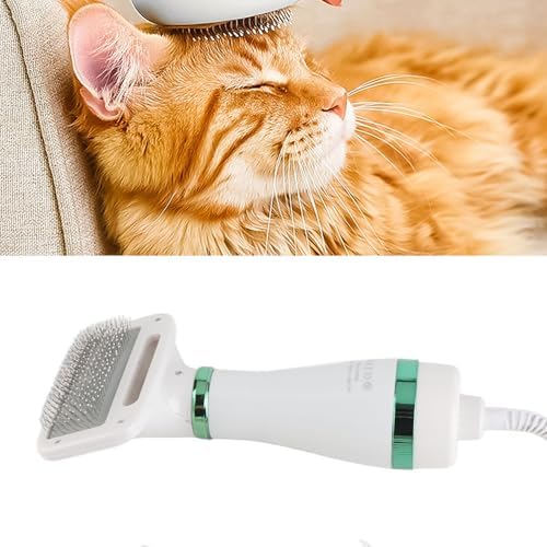 Pet Hair Dryer, 2 in 1 Multifunctional Dog Hair Dryer with Slicker Brush, Adjustable Air Speed Dog Blow Dryer Pet Grooming Hair Dryer for Small and Medium Dogs Cats to Use