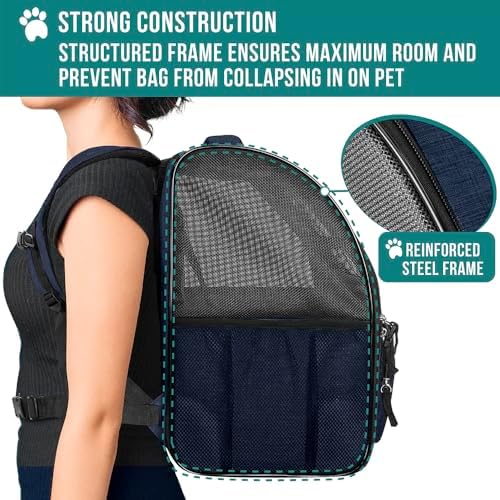PetAmi Dog Backpack Carrier, Airline Approved, Navy