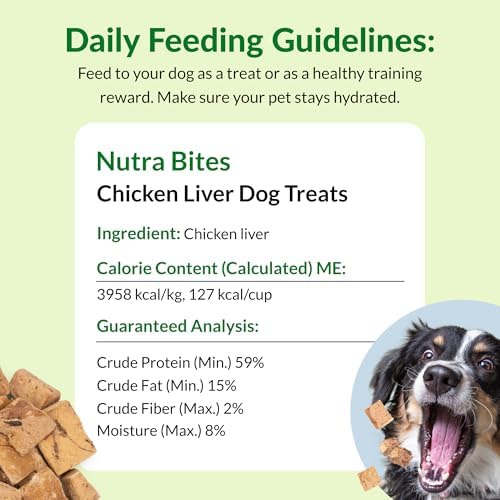 ULTIMATE PET NUTRITION Nutra Bites Freeze-Dried Dog Treats, Chicken Liver