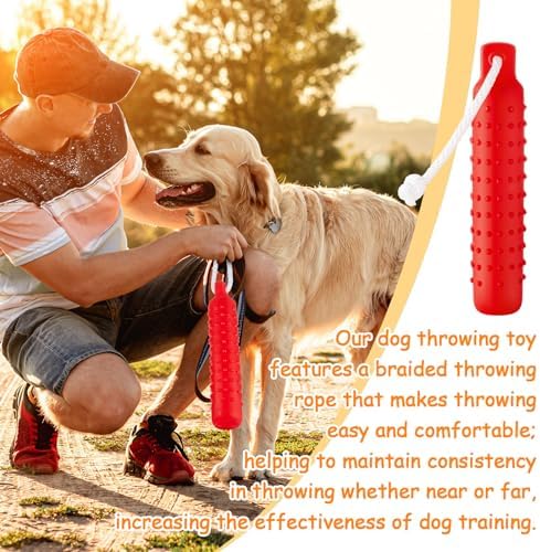Blueweenly Red and Orange Dog Bumper Toy Training Dummy, 4 Pcs | Plastic Puppy Training Float Toy, Lightweight for Float on the Water Pool Outdoor Training Hunting Fetching