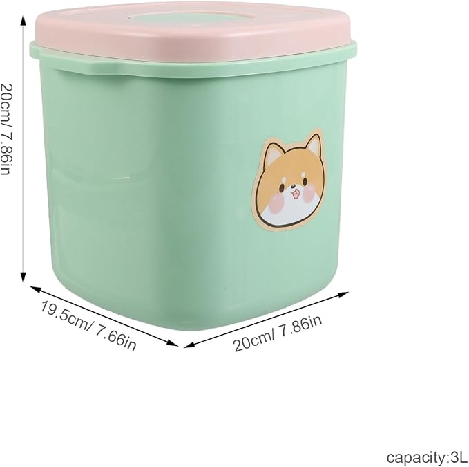 VANZACK Pet Food Airtight Storage Bucket 3l Vacuum Seal Dog Cat Food Container Moisture Dust Proof for Home Use