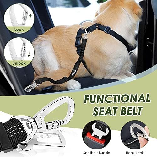 SlowTon Dog Car Seat Belt Harness - CF, L