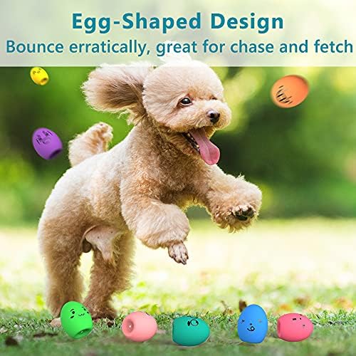 SCHITEC Squeaky Dog Toys, [4 Pack] Latex Squeak Dog Ball for Small Pets & Puppies, 2.5” Soft Rubber Bouncy Interactive Fetch Balls