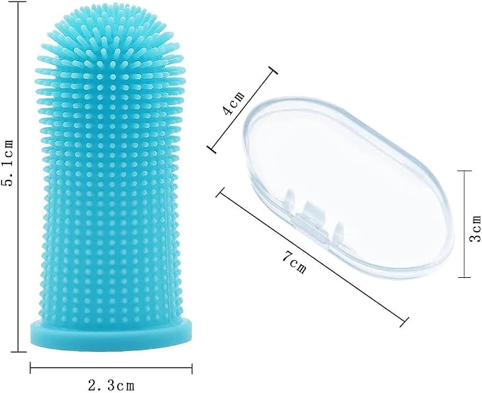 Dog Toothbrush Silicone Cat Finger Tooth Brushing Kit Pet Tooth Brush for Small to Large Dogs Cats Teeth Cleaning & Dental Care Soft Puppy Toothbrush for Small Dog with Storage Case