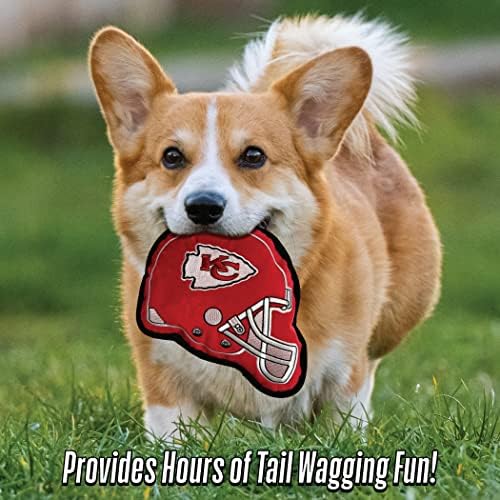 The 1st Ever Tough but Smooth Dog Toy NFL Kansas City Chiefs Football Helmet Tough Pet Toy. A Premium Quality Doggie Toy with Built-in Squeaker. Sports Fans Favorite Chew Toy