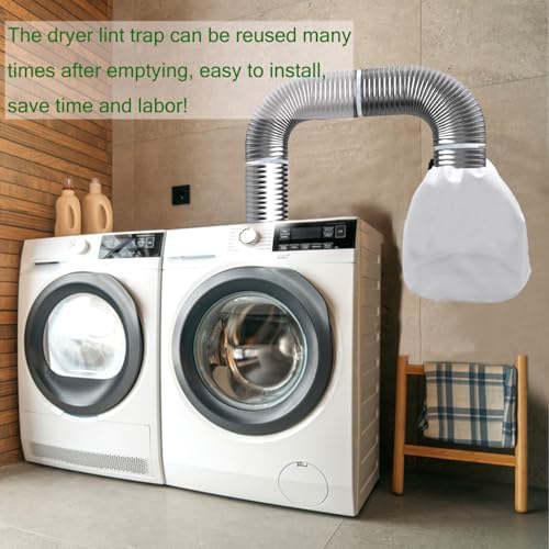 3 Pack Dryer Vent Lint Catcher Bags for Capturing Lint and Dust