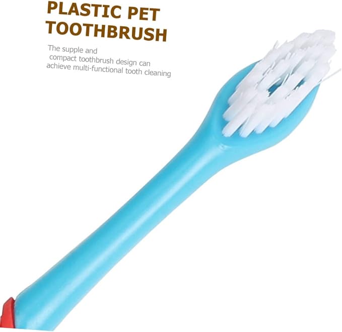 FRCOLOR 8pcs Double-Head Dog Toothbrush Pet Hair Cleaner Brush Soft-bristles Puppy Toothbrush