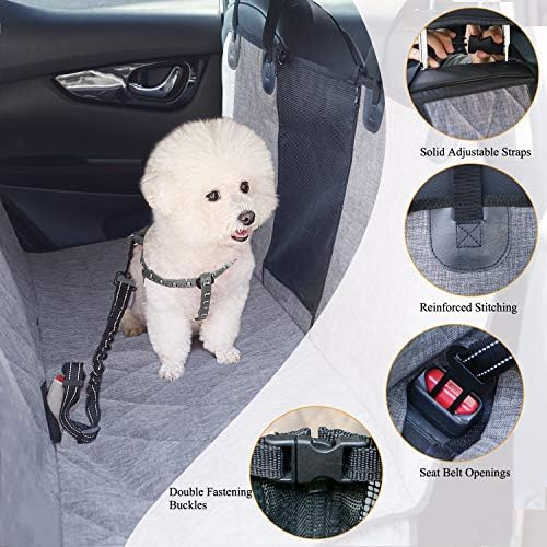VIVAGLORY Dog Seat Cover Hammock - Heather Black, Large