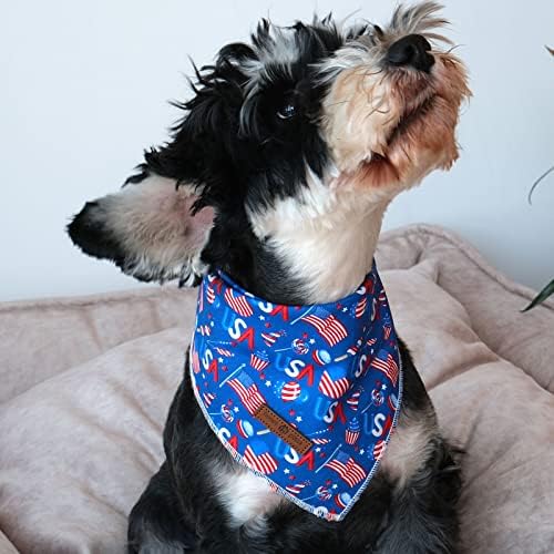 lionet paws Patriotic 4th of July Dog Bandana American Flag for Small Medium Large, Large (Pack of 1), Small
