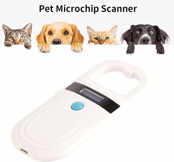 Microchip Reader, Pet Microchip Scanner with 0.91 Inch High Brightness OLED Display, Universal Handheld Animal Chip Reader, Pet ID Microchip Scanner, for Animal Tracking