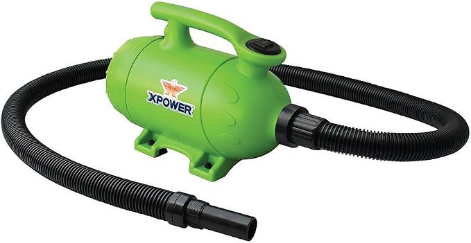 XPOWER B-2 2 HP Pro-At-Home 2-in-1 Pet Force Dryer & Vacuum, Green