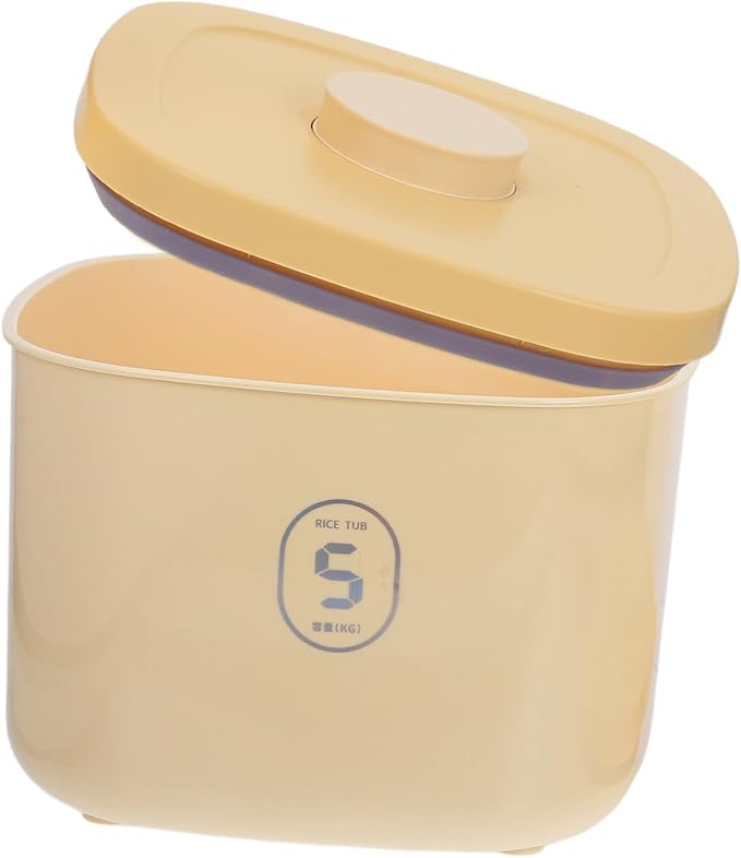 Luxshiny Small Vacuum Sealed Dog Food Container Airtight Pet Food Storage Bin with Lid, Small, Yellow