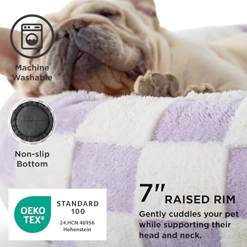 LE SURE Shown on TV Jacquard Donut Cute Small Dog Beds,Purple 23x23x7in
