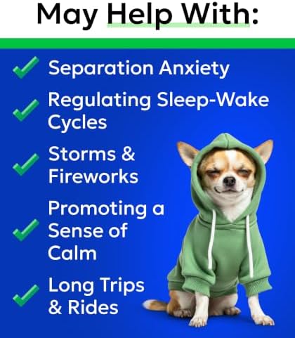 BARK&SPARK Advanced Calming Hemp Treats for Dogs, Melatonin, 180 Chews