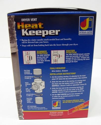 CHK100ZW Dryer Vent Heat Keeper Saver Compatible with Dundas Jafine Fits 4 electric 7.5 x 4.5 x 5 inches