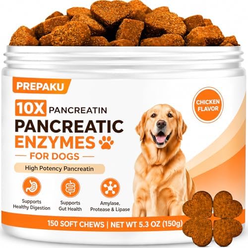Pancreatic Enzymes for Dogs - 10X Pancreatin Digestive Enzyme Chews