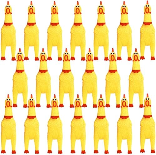 Zddaoole 20 Pcs Squeaky Rubber Chicken,Practical Jokes Screaming Chicken,Prank Novelty Toys for Dog Games Noise Maker Party Favors