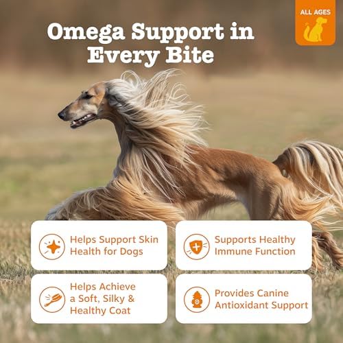 Zesty Paws Omega 3 Fish Oil for Dogs - Zesty Paw Dog Vitamins and Supplements for Hip, Joint & Skin, Bacon (90 Chews) (Pack of 2)