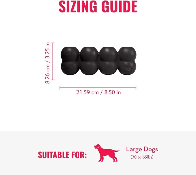 KONG Extreme Goodie Ribbon, Stuffable Rubber Chew Toy, for Large Dogs | Durable Stuffable Rubber Toy with Goodie Grippers That Hold Treats & Satisfy Natural Chewing Instincts