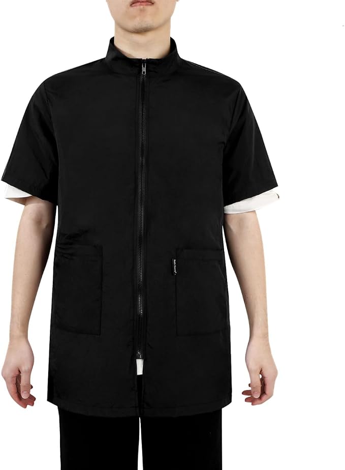 Holibanna Groomer Smock Dog Pet Grooming Workwear with Multifunctional Pockets Lightweight Comfortable Barber Jacket for Salon Use
