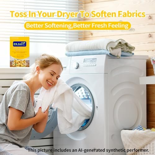DR.EASY Dryer Sheets Plant Based Formula 252 Ct Fabric Softener sheets for Laundry Sunfresh Essential Oil Scented No Artificial Fragrances No Dyes Reduce Static & Wrinkles Help Repel Pet Hair