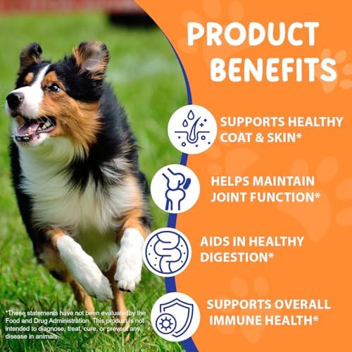 Liquid Collagen Supplement for Dogs – with Biotin, MSM & Ginger – Supports Joint Health, Skin & Coat, Digestion & Immunity – 2 fl oz (60 ml)