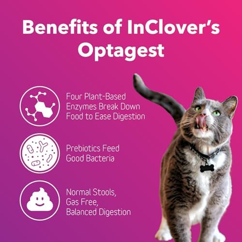 InClover Optagest Natural Digestive Aid, Organic Prebiotics & Enzymes Supplement Powder for Dogs and Cats - Promotes Healthy Stools, Less Gas, Optimal Nutrient Absorption, Intestinal Balance, 10.5oz