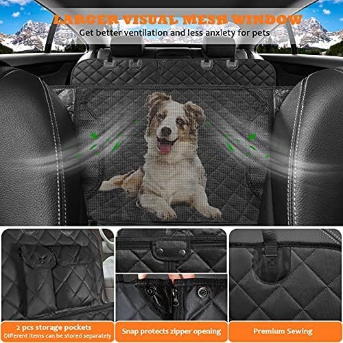 URPOWER 6-in-1 Dog Car Seat Cover - Waterproof Hammock, Mesh Window