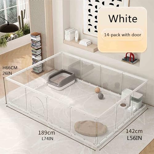 Acrylic Puppy Playpen, Safety Non-Slip Pet Gate, DIY Shape Combination for Indoor Use, Secure Transparent Dog Fence, 14-Piece Set
