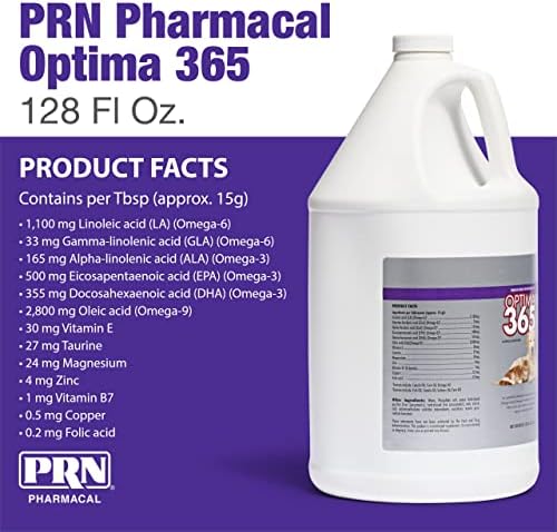 PRN Pharmacal Optima 365 Omega Skin and Coat Supplement, 128 fl oz