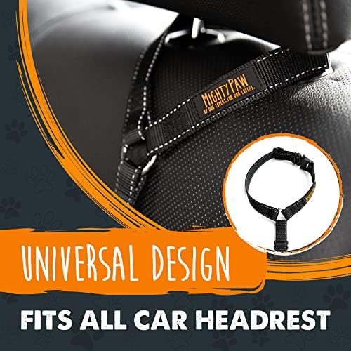 Mighty Paw Dog Seat Belt for Car - Headrest, Small/Medium/Large Dogs