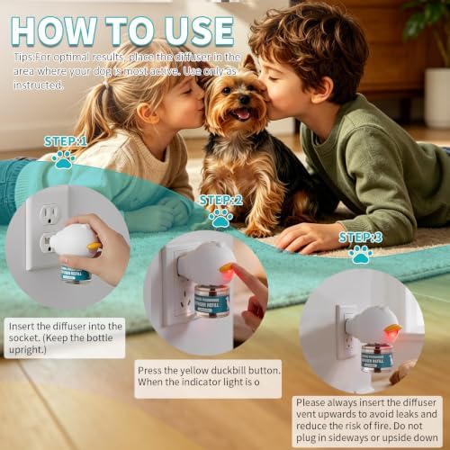 Dog Calming Diffuser, Calming Pheromones, 2Plug in+4Refill