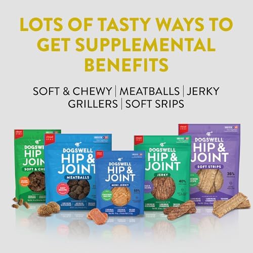 DOGSWELL Hip & Joint Grillers Dog Treats, Chicken, 12 oz. Pouch