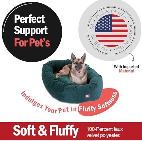 Majestic Pet Micro Velvet Calming Dog Bed, 52 Inch X-Large, Washable, Marine