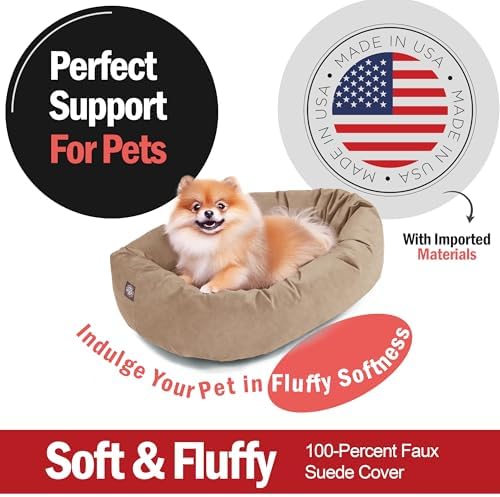 Majestic Pet Memory Foam Calming Dog Bed, 24 Inch, Washable, Stone