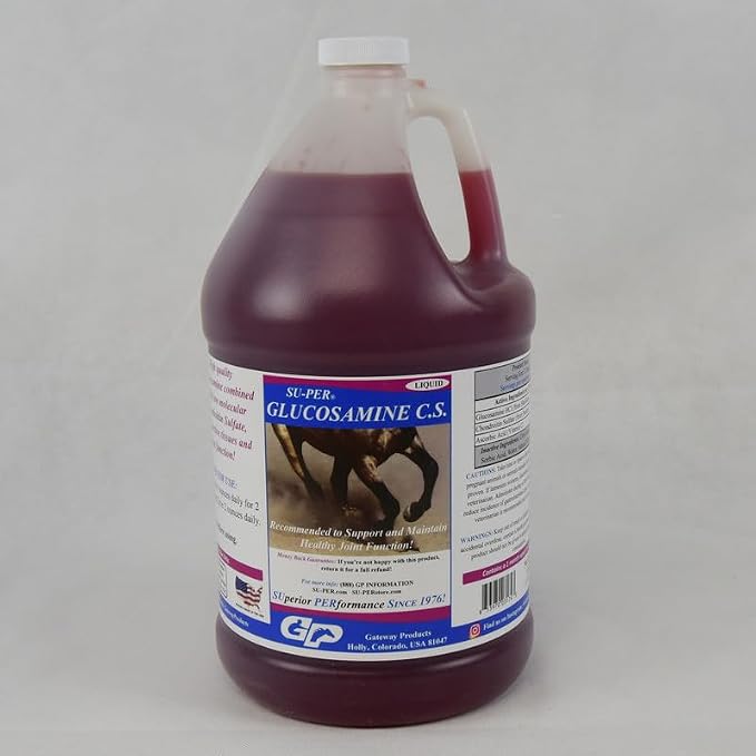 SU-PER Glucosamine C.S. Horse Joint Supplement - Supports Healthy Joints and Inflammatory Response in Horses - 1 Gallon, Liquid