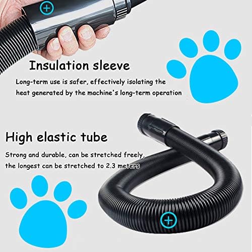 High Velocity Pet Hair Dryer,Dog Dryer Dog Blow Dryer Blower Grooming Dryer with Heater Dogs & Cats,1200W Motor Stepless Adjustable Speed,Reduce Noise, Heat Insulation