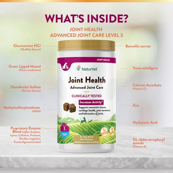 NaturVet Joint Health Level 3 Dog Soft Chew 15.2 oz. Count of 240