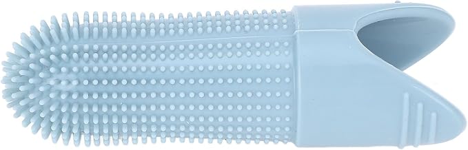 TOPINCN Silicone Dog Finger Toothbrush 360 Degree Food Grade for Dogs Cats Care with Flexible Design for Oral Clean (Blue)