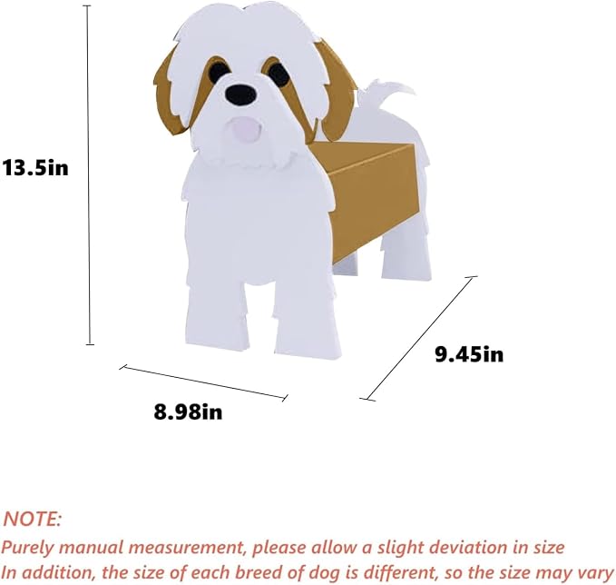 Brown Shih Tzu Dog Planter Pots, Animal Shaped Flower Pot